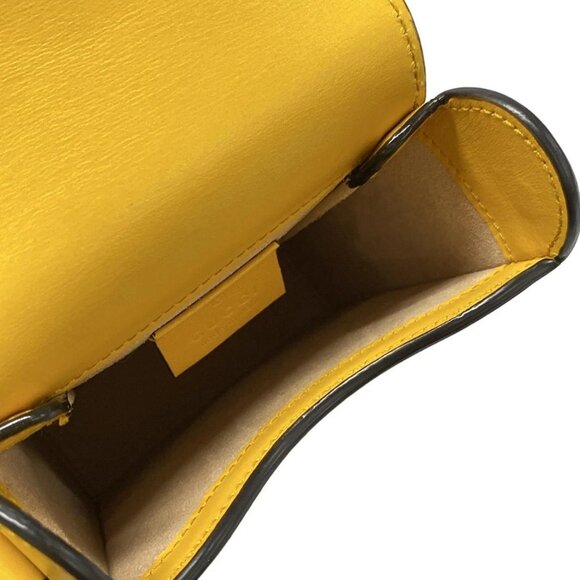 Auth GUCCI Horsebit 1955 625615 Yellow Leather Shoulder Bag - Picture 15 of 16